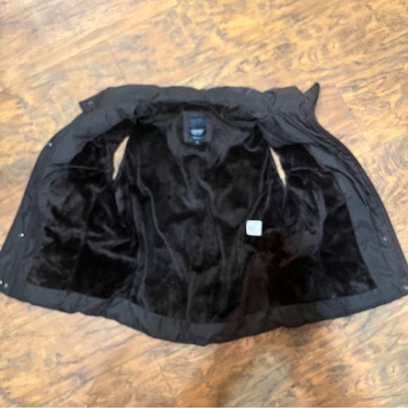 Esprit Y2K brown puffer vest pockets high neck, hidden hood, button/zip close, M - Picture 10 of 16